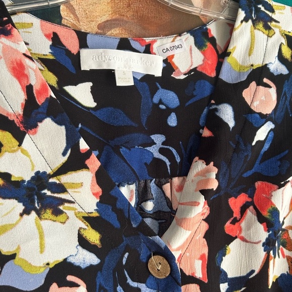 Adyson Parker Navy Floral Blouse S - Picture 12 of 14